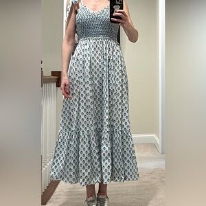 Pink City Print Floral Blue and White Dress